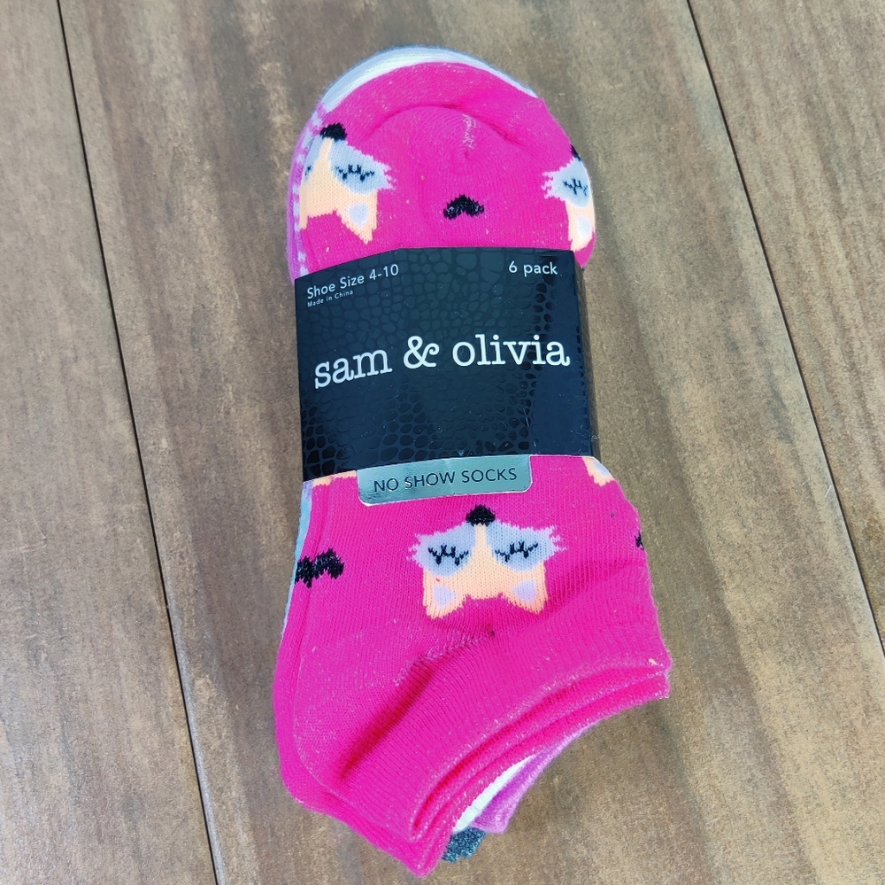 Sam and Olivia six pack ankle socks